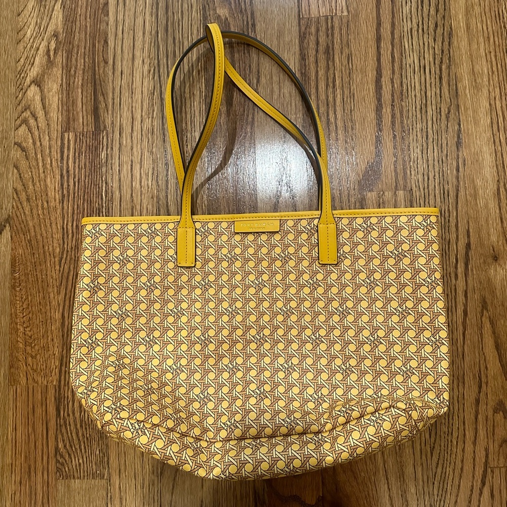 Tory Burch Chevron Yellow Tote Bag